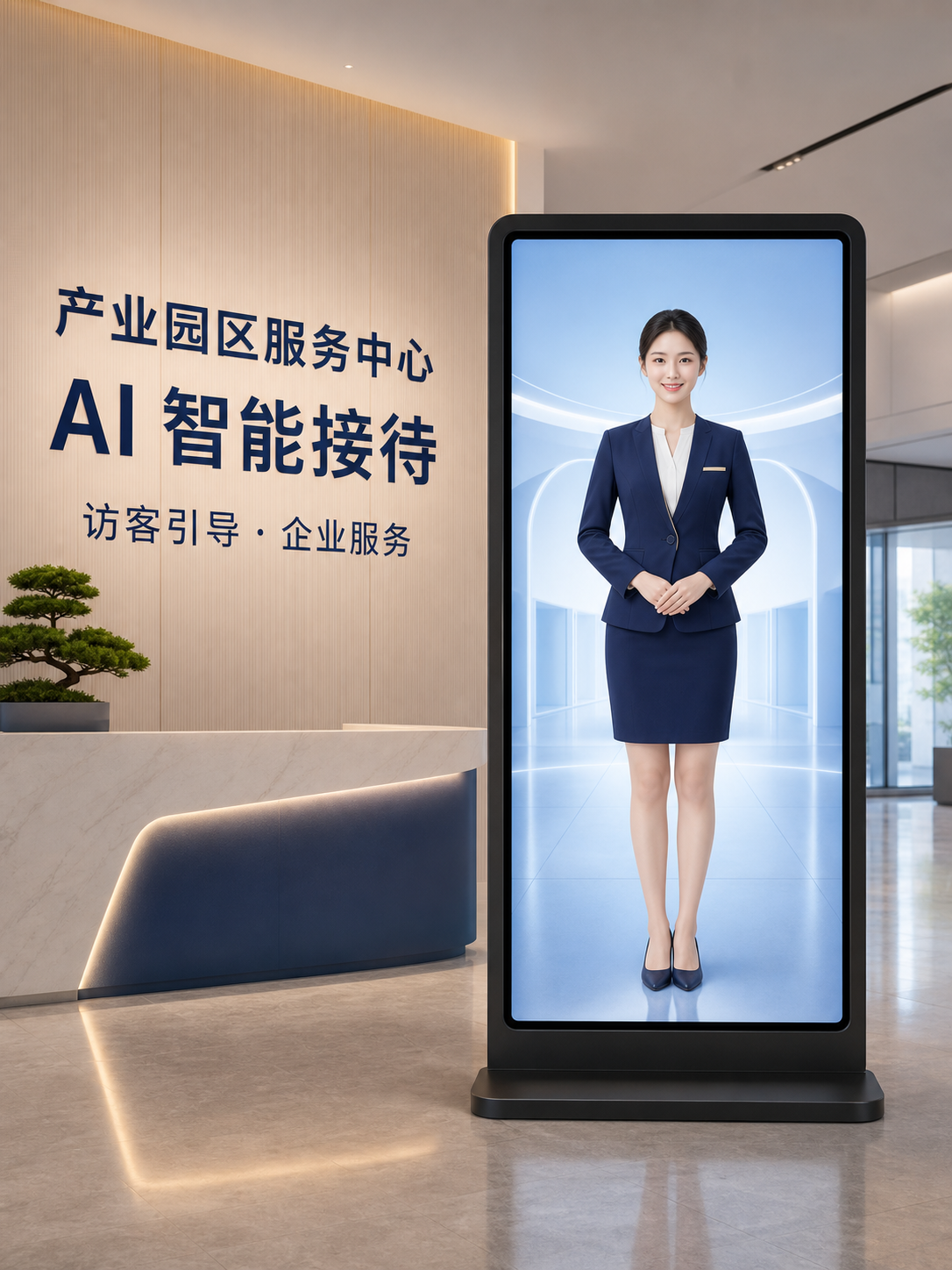 产业园区服务中心 AI 数字人应用示意